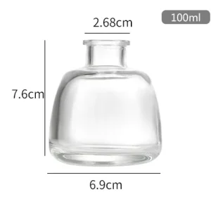 Square Reed Diffuser Bottle with Rubber Stopper Fragrance Perfume Aroma Empty Bottle