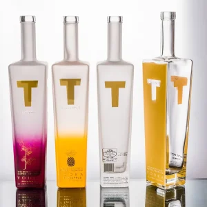 Square Shape Frosted 1L 750ML 700ML 500ML 200ml 20cl 50cl 70cl 75cl Liquor Whisky Rum Gin Spirit Vodka Glass Bottles With Cork
