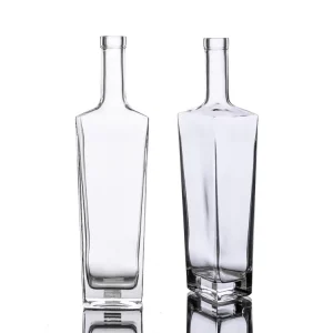 Square Shape Glass Bottle Liquor 375 ML Rum 375ML Weight Empty Wine Bottle