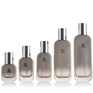 Square Thick Bottom Brown Glass Lotion Pump Bottle 20ml 30ml 50ml 100ml 120ml with Silver-Plated Cap
