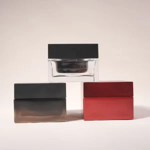Square Transparent Glass Face Cream Jar