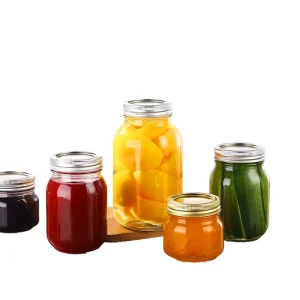 Square and Round Glass Mason Jar with Screw Cap for Food Storage, Canning, Pickles, and Jam