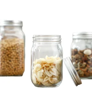 Square and Round Glass Mason Jars for Food Storage Canning Pickles and Jam