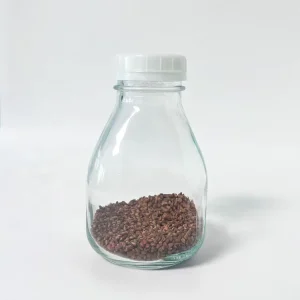 Squat Short Glass Juice Bottle Milk Container with Tamper Proof Caps for Fruit Wine Water and Juice