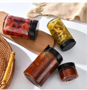 Stackable Clear Glass Honey Jar with Metal Lid 100ml 1000ml for Milk Jelly and Food Storage