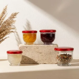 Stackable Round Glass Jar with Lid Multi Function Food Storage Jar for Bird’s Nest Pantry Spice Organizer