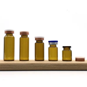 Sterile Peptide Empty Amber Glass Bottle Vial Packaging with Regular Gray Plug for Pharmaceutical Use