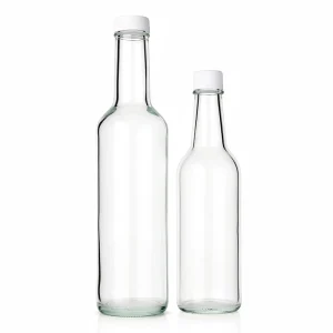 Stock 150ml Clear Glass Tomato Sauce Bottle Hot Sauce Bottle with Plastic Screw Cap for Restaurant Supply