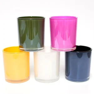 Stock Colored Glass Candle Jar Scent Soy Wax air Fresh Home Decorative Diy Support Candle Container