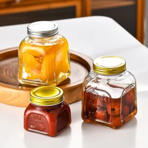 Stock High White Glass Sealed Jar Thickened Storage Jar Canned Food Bottle Salad Sauce Bottle Snacks Grains Model 013