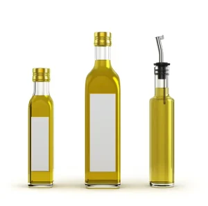 Stock clear Olive Oil Glass Bottle 250ml 500ml 750ml Empty square Oil Bottle With Screw Cover Glass Bottles With Screw Cap