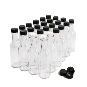 Stocked 50ml 100ml Screw Cap Glass Bottles for Hot Sauce and Condiments