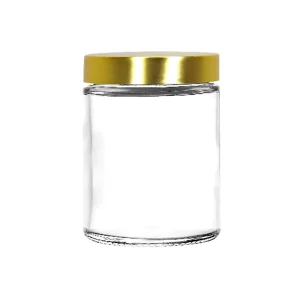 Straight Sided Glass Jars 5oz 150ml Smell Proof Glass Containers Jars with Shiny Electroplate Metal Lid for Kitchen