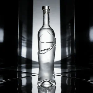 Super Flint 700ml Custom Glass Bottle for Bordeaux Tequila Sake Vodka with Laser Printing Cap and Hot Stamp