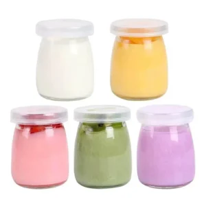 Supplier Bulk 100ml Empty Honey Pot Glass Pudding Jar 200ml Fresh Yogurt Container Bottles with Cork Lid