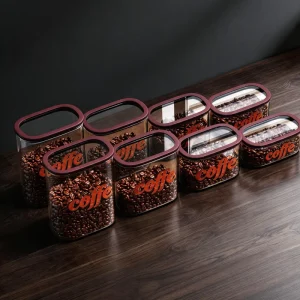 2000ml Best Selling Square Borosilicate Glass Kitchen Food Storage Jar with Moisture Proof Seal