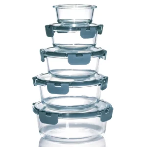 TPE-Sealed Glass Food Container with One-Piece Lid, Rectangle, Square, or Round