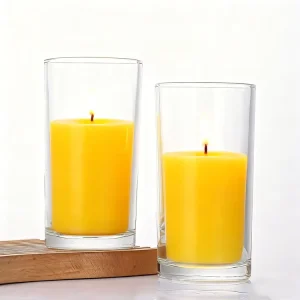 Tall Crystal Candle Holder Container Jars Transparent Clear Empty Candle Vessels Glass Jars