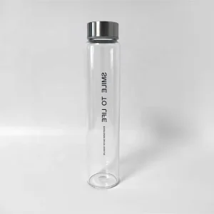 Tall Glass Milk Bottles, Microwave-Safe, with Stainless Steel Lid for Soda, Water, Juice, and Tea