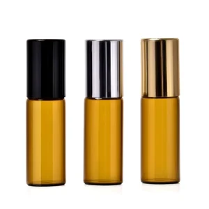 Tea-Colored Empty Glass Roller Bottle for Essential Oil and Perfume