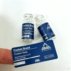Textured Tamper Proof Self Adhesive Labels Custom Stickers for 3ml Refill Vial Bottle Packaging