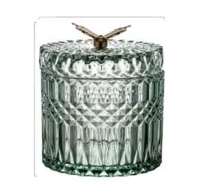 Thick Amber Glass Candle Jar with Lid, 5oz