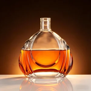 Thick-Base 500ml 700ml 750ml XO Round Whisky Liquor Glass Bottle Manufacturer with Custom Embossment for Distillery