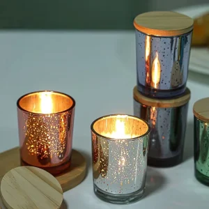 Thick-Bottom Glass Candle Jars with Lids and Eco-Friendly Glass Candle Cup