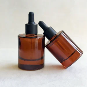 Thick Bottom Serum Lotion Dropper Glass Cosmetic Container 15ml 30ml 50ml Cylinder Glass Bottle for Essence Oil