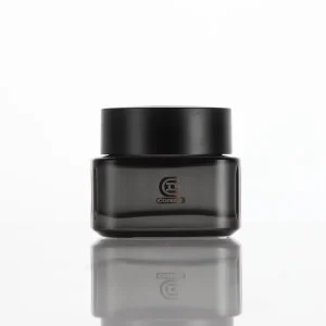 Thick Bottom Square 60ml Glass Container with White Gasket for Skincare Cream Packaging