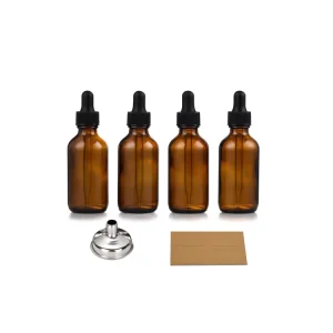 Thick Dark Amber Leakproof Essential Oil Glass Dropper Bottles 30ml 60ml Empty