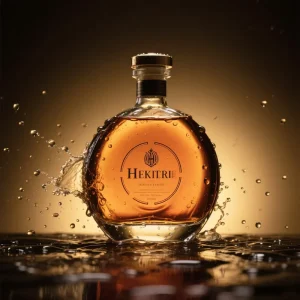 Thick Flat Round Super Flint Glass Liquor Bottles with Cork, 250ml and 500ml, for Whisky Vodka Tequila Brandy and Spirits