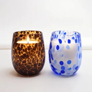 Thick Glass Candle Holder Set of 2
