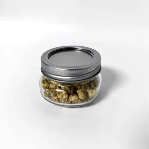 Thick Glass Glass Caviar Mason Jar Wide Mouth Caviar Honey Sauce Cans Container with Metal Lid for Tea Honey Jam Sauce