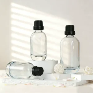 Thick Wall Clear Glass Essential Oil Bottles 10ml 30ml 50ml Refillable Empty Glass Bottles for Aromatherapy Skincare