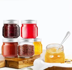 Thickening Glass Mason Jar Round Cookie Jam Honey Fruit Preserves Chili Sauce Tomato Sauce Jar Glass Food Storage Packaging