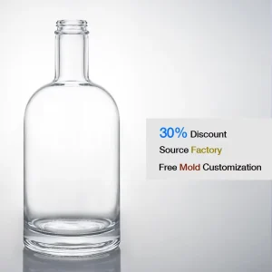 Threaded Silk Mouth Thick Bottom Curved Shoulder Square Flint Glass Bottle 70cl 75cl Factory Direct Custom Logo Tequila Whisky