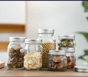 Top Quality Mason Jars with Aluminum Cap for Pickling Canning Various Size Round Wide Mouth Spices Jars Glass