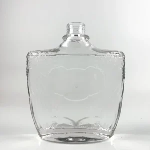 Top Wide Bottom Narrow Square Glass Whiskey Bottle 750ml