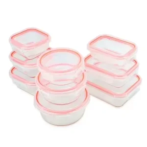 Traditional Hand Blown Borosilicate Glass Food Containers Set Locking Lids Freezer Safe Kitchenware Dishwasher Microwave Safe