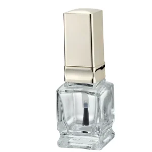 Transparent 17ml Cylinder Nail Polish Bottle with Screw Cap and Brush, Hot Stamping and Screen-Printed Surface