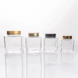 Transparent 500ml Glass Storage Jar with Metal Lid and Wide Mouth for Dry Goods