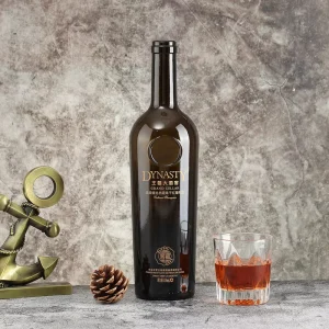 Transparent Amber Glass Wine Bottle for Whisky Vodka Gin and Brandy, 500ml 750ml
