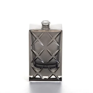 Transparent Black Perfume Oil Attar Bottle with Glass Stick and Aluminum Screw Cap