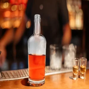 Transparent Clear Flint Flat Fruit Wine Glass Bottle 500ml with Screw Cap for Liquor Beverage Tequila with Engraving