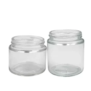 Transparent Cream Screw Lid Glass Jar 2oz 3oz for Essential Oil Herbs Dry Flowers and Cosmetics