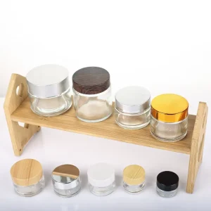 Transparent Cream and Facial Mask Jars 50g and 100g Glass Bottles with Plastic Caps 30g Eye Cream Sample Bottle for Cosmetics