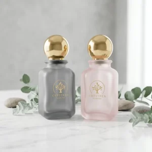 Transparent Crimp Neck Empty Glass Perfume Spray Bottle 50ml 100ml with Aluminum Cap
