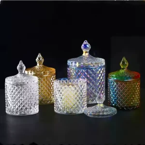 Transparent Crystal Glass Candle Jars and Holders for DIY Candles