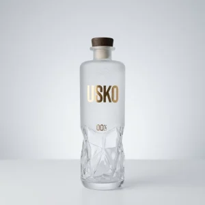 Transparent Custom Color Miniature Square Glass Bottle with Cork Stopper for Red Wine and Tequila